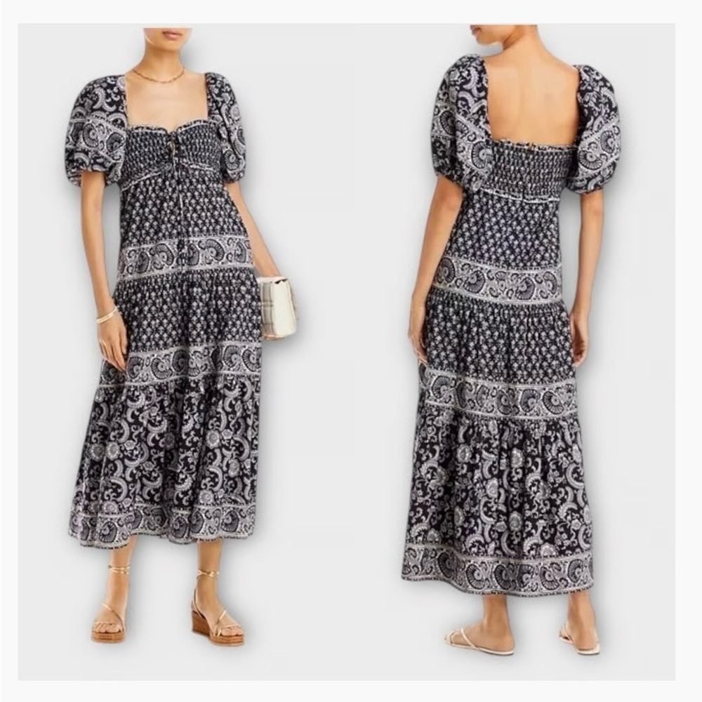 Sea New York Black and White Midi Dress